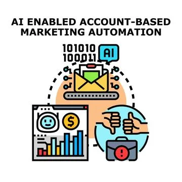 Ai enabled account based marketing automation concept Stock Illustration