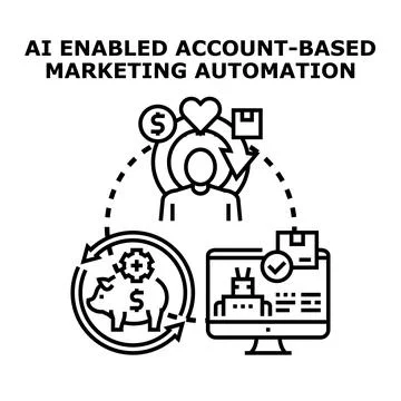 Ai enabled account based marketing automation process Stock Illustration