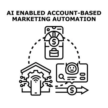 Ai enabled account based marketing automation concept Stock Illustration