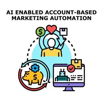 Ai enabled account based marketing automation process Stock Illustration