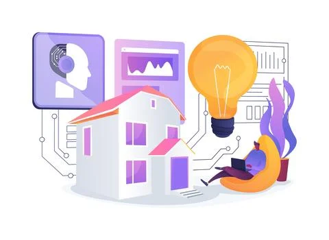 AI Energy Consumption Prediction abstract concept vector illustration. Stock Illustration
