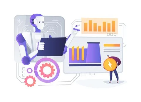 AI Energy Efficiency Solutions abstract concept vector illustration. 스톡 일러스트