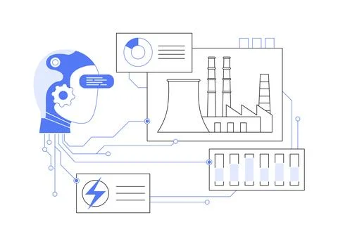 AI Energy Efficiency Solutions abstract concept vector illustration. 스톡 일러스트