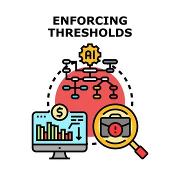 Ai enforcing financial thresholds with risk detection Stock Illustration