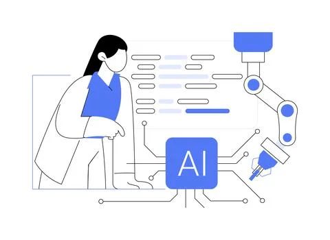 AI Engineer abstract concept vector illustration. Stock Illustration