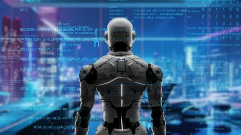 AI engineering in action. Artificial intelligence algorithm for marketing LISP Stock Illustration