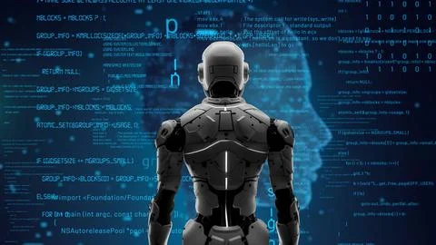 AI engineering in action. Artificial intelligence algorithm for marketing LISP Stock Illustration