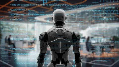 AI engineering in action. Artificial intelligence algorithm for marketing LISP 스톡 일러스트