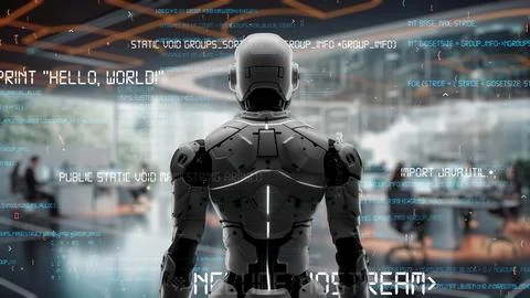 AI engineering in action. Artificial intelligence algorithm for marketing LISP 스톡 일러스트