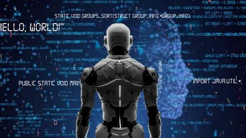 AI engineering in action. Artificial intelligence algorithm for marketing LISP 스톡 일러스트