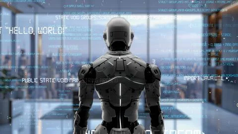 AI engineering in action. Artificial intelligence algorithm for marketing LISP Stock Illustration