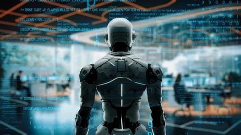 AI engineering in action. Artificial intelligence algorithm for marketing LISP Stock Photos