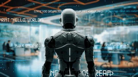 AI engineering in action. Artificial intelligence algorithm for marketing LISP Stock Photos