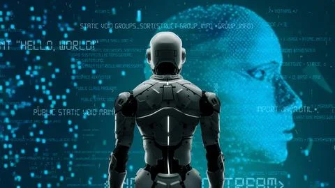 AI engineering in action. Artificial intelligence algorithm for marketing LISP Stock Photos