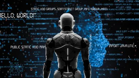 AI engineering in action. Artificial intelligence algorithm for marketing LISP Stock Photos