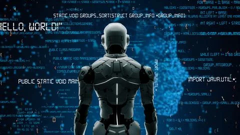 AI engineering in action. Artificial intelligence algorithm for marketing LISP Foto stock