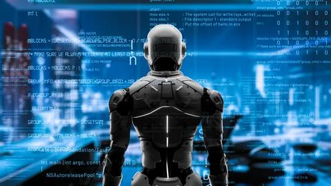 AI engineering in action. Artificial intelligence algorithm for marketing LISP Stock Photos