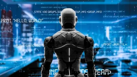 AI engineering in action. Artificial intelligence algorithm for marketing LISP Stock Photos