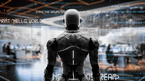 AI engineering in action. Artificial intelligence algorithm for marketing LISP Stock Photos