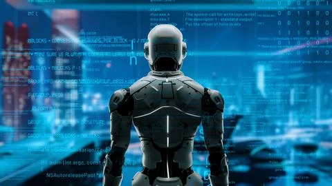 AI engineering in action. Artificial intelligence algorithm for marketing LISP Stock Photos