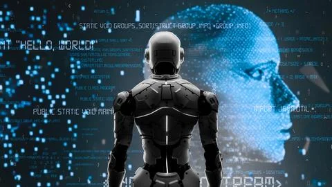 AI engineering in action. Artificial intelligence algorithm for marketing LISP Stock Photos