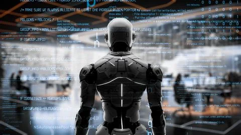 AI engineering in action. Artificial intelligence algorithm for marketing LISP Stock Photos