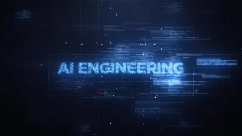 Ai engineering Word on Dynamic Technology Background Stock Footage 293569898