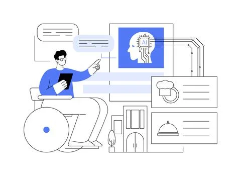 AI-Enhanced Accessibility Services abstract concept vector illustration. Stock Illustration