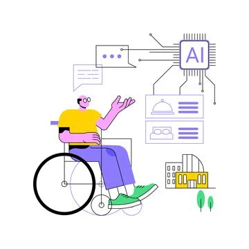 AI-Enhanced Accessibility Services abstract concept vector illustration. Stock Illustration