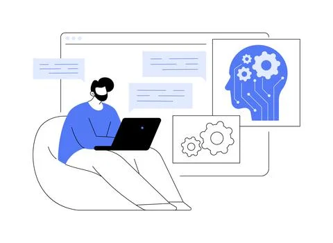 AI-Enhanced Chatbot Interactions abstract concept vector illustration. Illustration