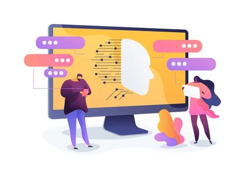 AI-Enhanced Chatbot Interactions abstract concept vector illustration. Illustration