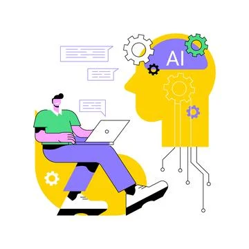 AI-Enhanced Chatbot Interactions abstract concept vector illustration. Illustration