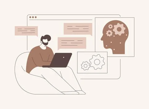 AI-Enhanced Chatbot Interactions abstract concept vector illustration. Stock Illustration