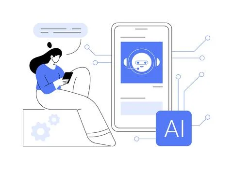 AI-Enhanced Chatbots for Customer Support abstract concept vector illustration. Stock Illustration