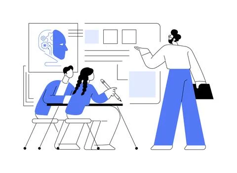 AI-Enhanced Classroom Management abstract concept vector illustration. Stock Illustration