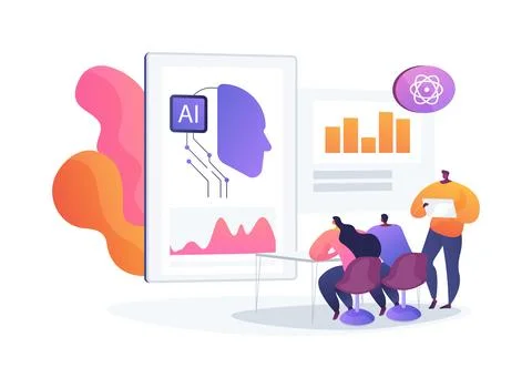 AI-Enhanced Classroom Management abstract concept vector illustration. Illustrazione stock