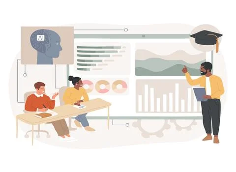 AI-Enhanced Classroom Management abstract concept vector illustration. Stock Illustration