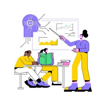 AI-Enhanced Classroom Management abstract concept vector illustration. Stock Illustration