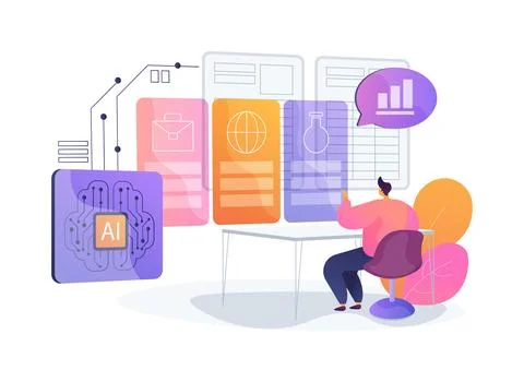 AI-Enhanced Curriculum Development abstract concept vector illustration. 库存插图