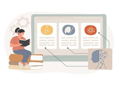 AI-Enhanced Curriculum Development abstract concept vector illustration. イラスト素材