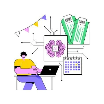 AI-Enhanced Event Management abstract concept vector illustration. Stock Illustration