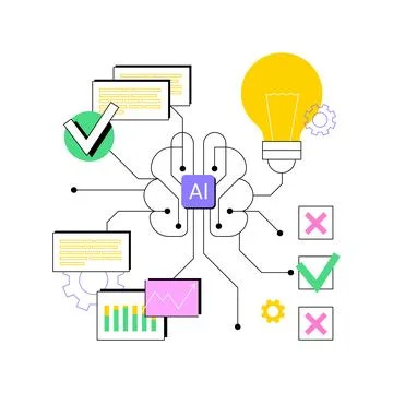 AI-Enhanced Hypothesis Testing abstract concept vector illustration. 스톡 일러스트
