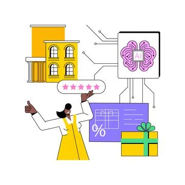 AI-Enhanced Loyalty Programs abstract concept vector illustration. 스톡 일러스트