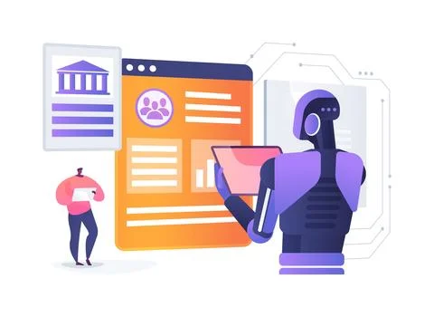 AI-Enhanced Policy Analysis abstract concept vector illustration. Stock Illustration