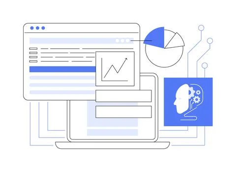 AI-Enhanced Predictive Maintenance abstract concept vector illustration. Stock Illustration