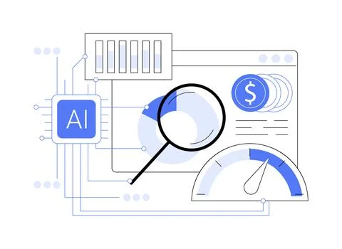 AI-Enhanced Sales Analytics abstract concept vector illustration. Illustrazione stock