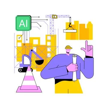 AI-Enhanced Structural Integrity abstract concept vector illustration. Stock Illustration