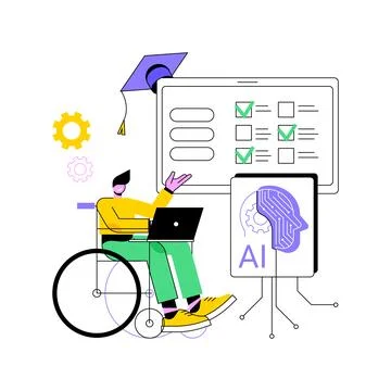 AI-Enhanced Student Assessment abstract concept vector illustration. Stock Illustration