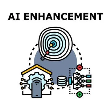 Ai enhancement technology improving digital data processing イラスト素材