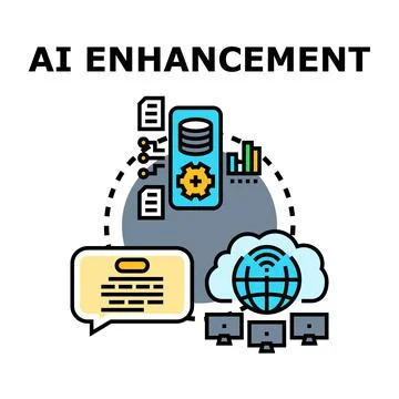 Ai enhancement technology optimizing data processing concept Stock Illustration